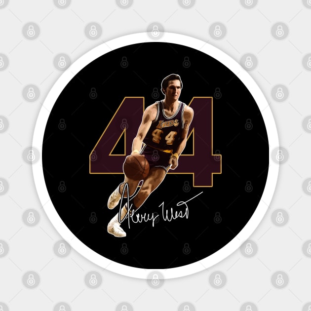 Jerry West Mr Clutch Basketball Legend Signature Vintage Retro 80s 90s Bootleg Rap Style Magnet by CarDE